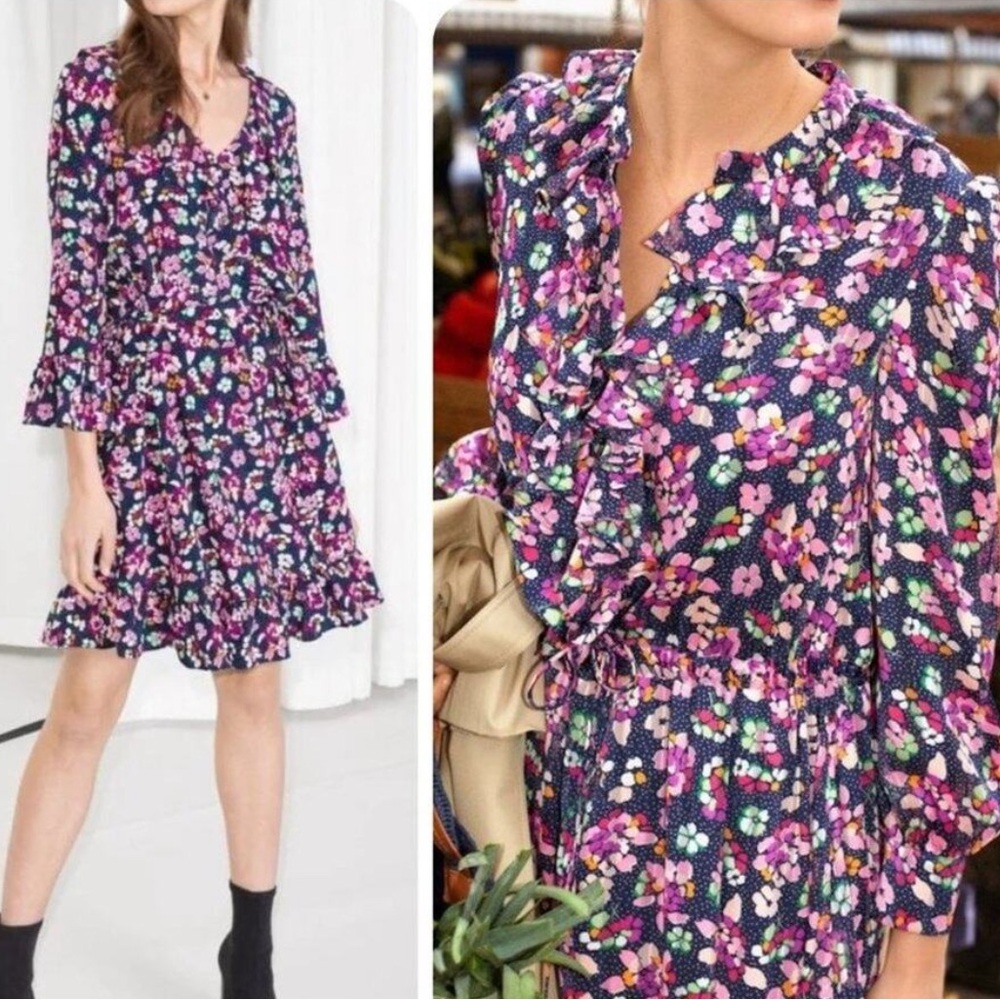 & other stories floral ruffle dress
